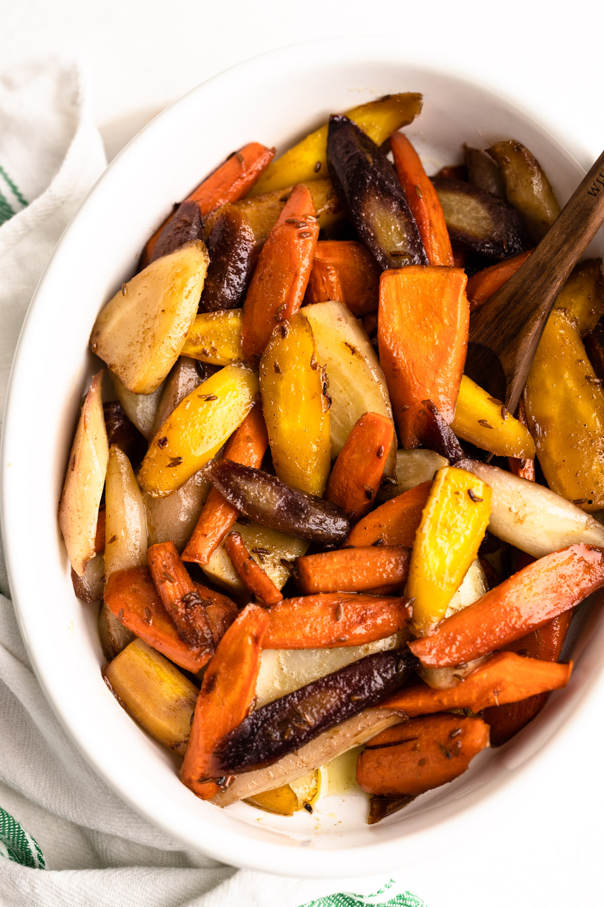 Cumin and honey glazed carrots.