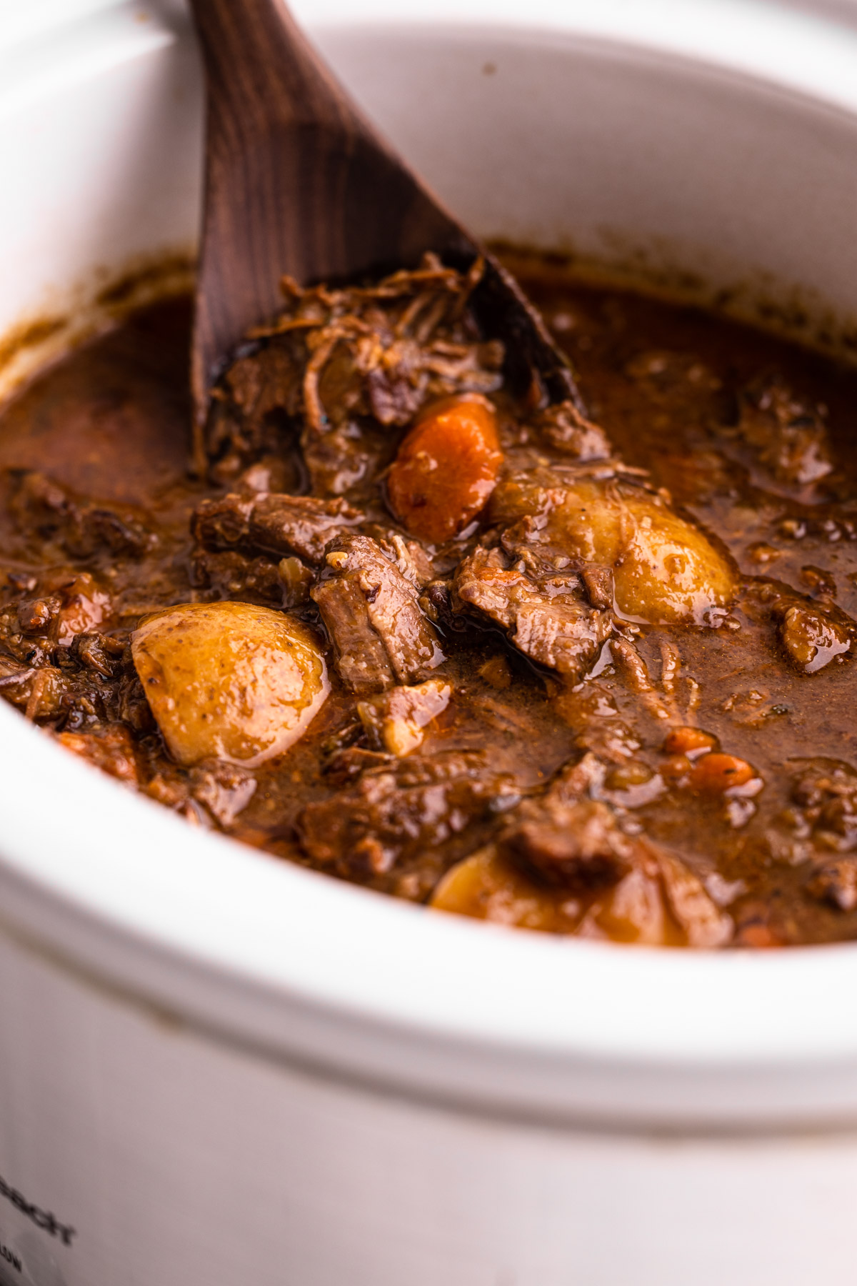 Irish beef stew in the slow cooker.