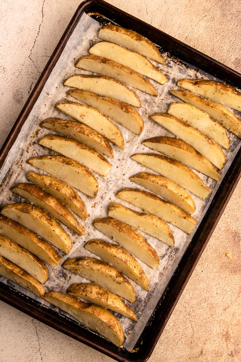 Baked Parmesan Potato Wedges - Everyday Family Eats