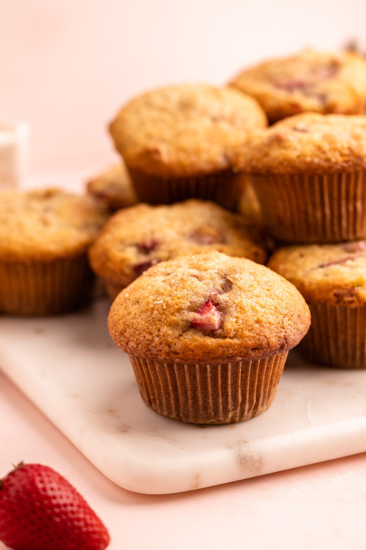 Large strawberry muffins.