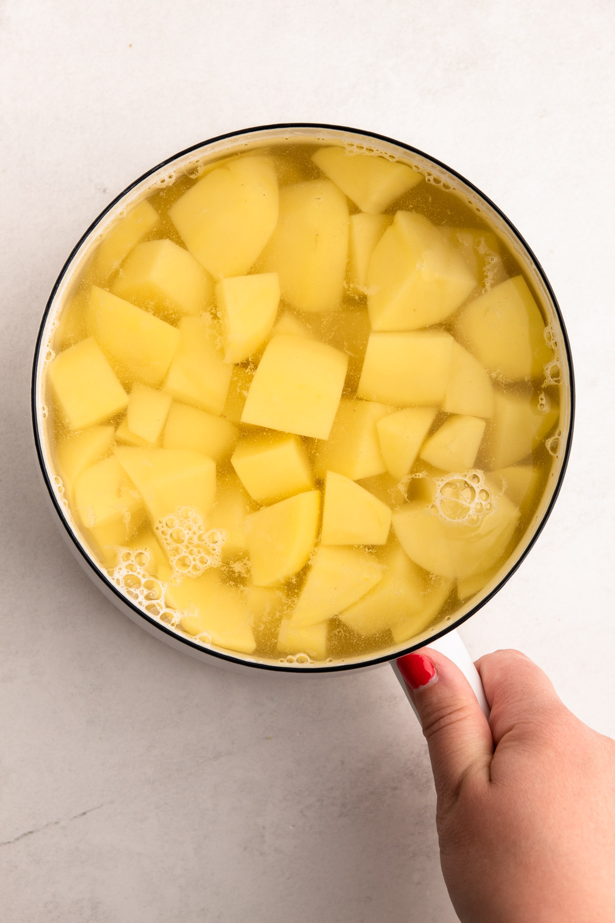 potatoes in a pot for mashed potatoes