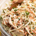 Creamy dill coleslaw in a bowl.