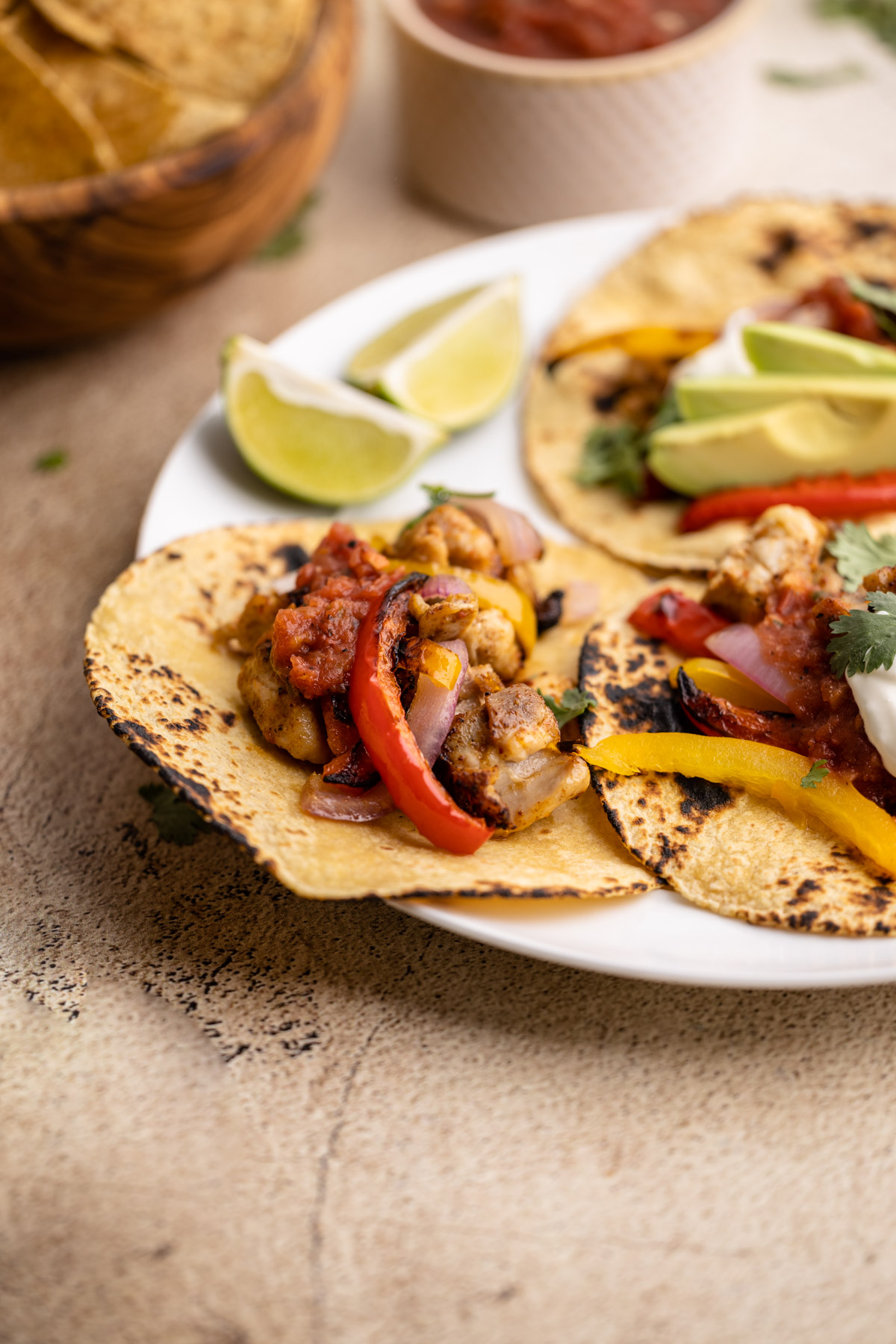 Sheetpan chicken fajitas.