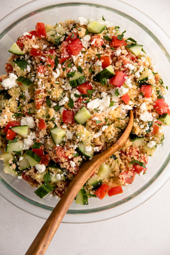 Couscous Salad with Tomatoes, Cucumbers and Feta Everyday Family Eats