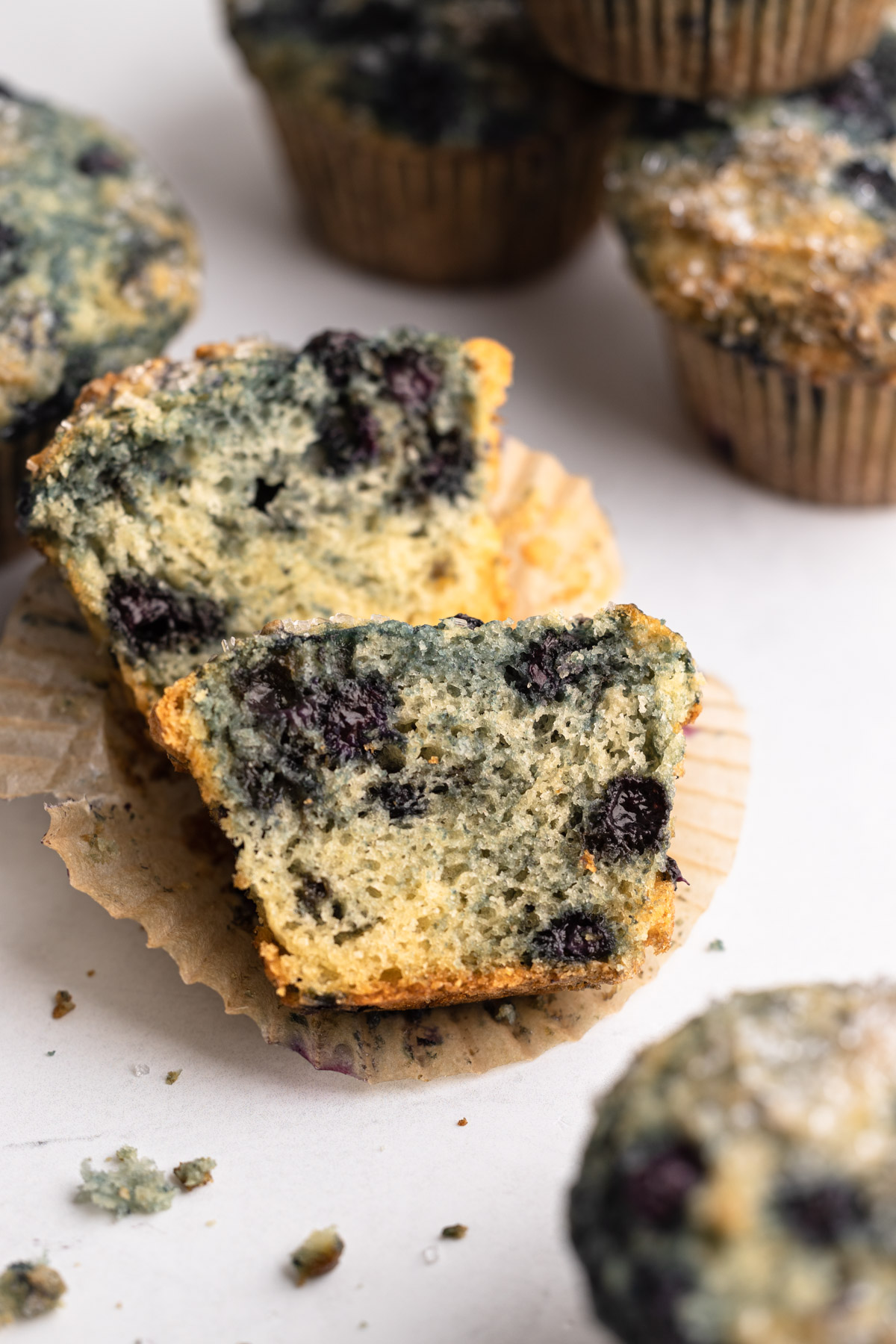 Baked blueberry muffins.