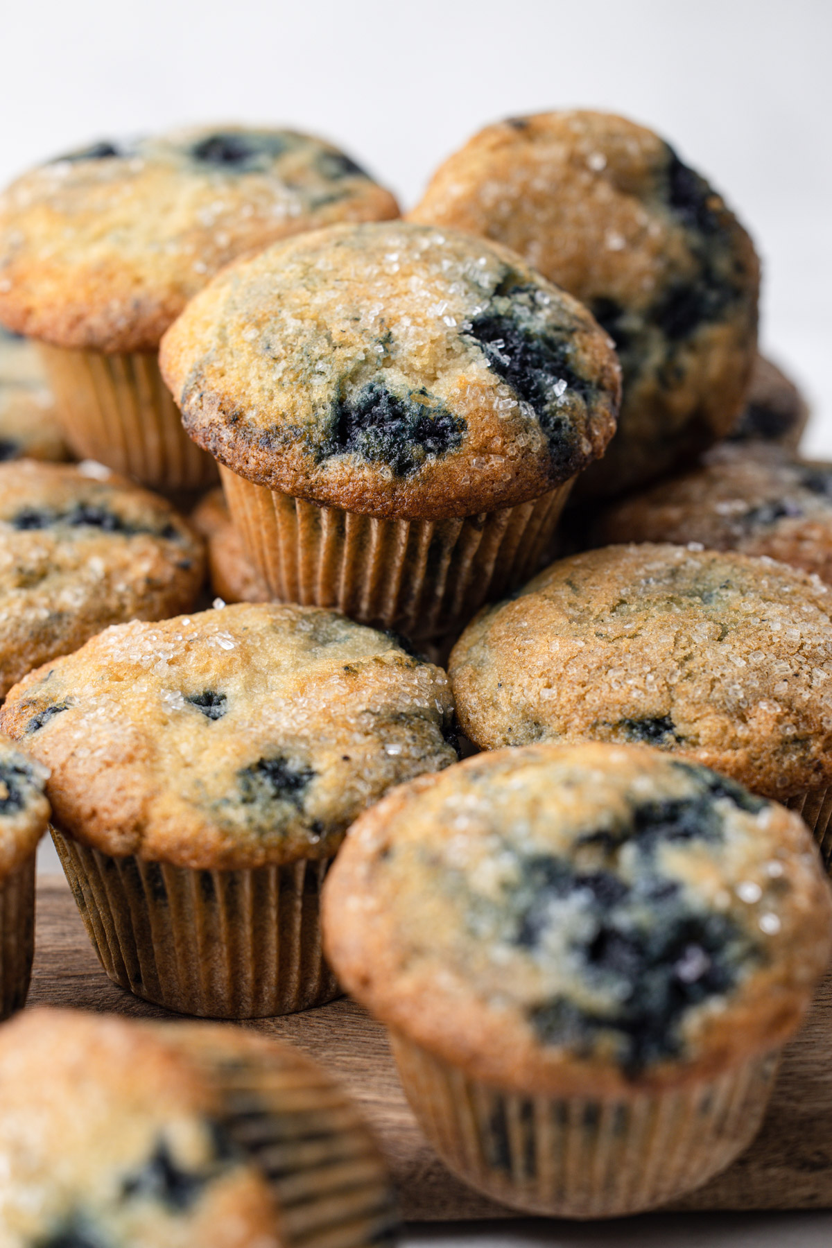 Baked wild blueberry muffins.