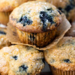 Greek yogurt blueberry muffins.