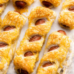 Puff pastry hot dogs.