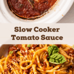 Tomato sauce prepared in the slow cooker.