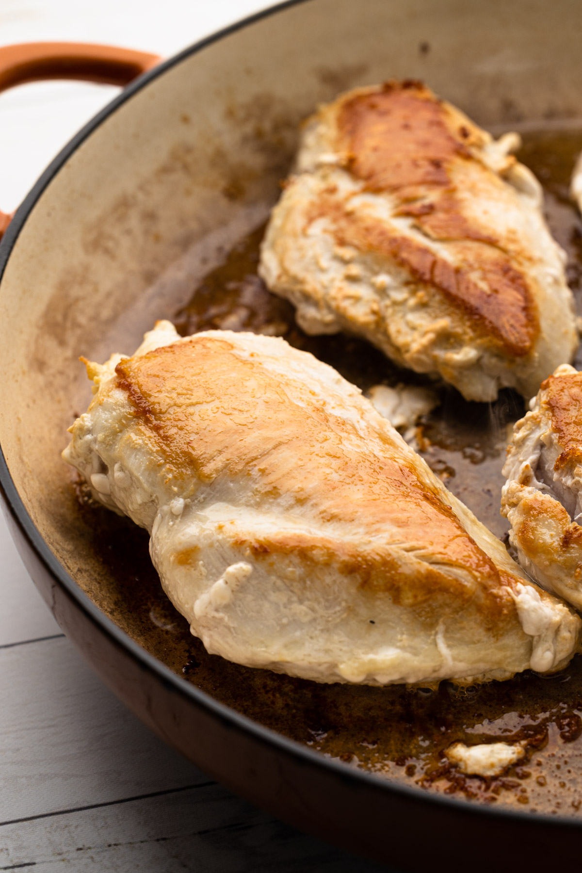 Seared chicken breasts.