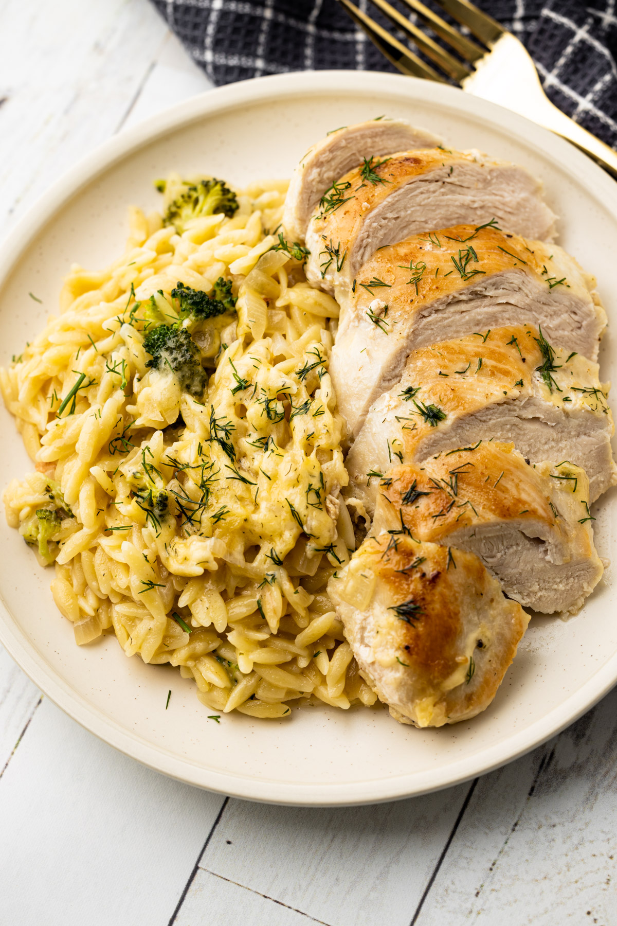 One-Pot Cheesy Chicken and Orzo Bake - Everyday Family Eats