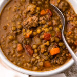 Sausage lentil soup.