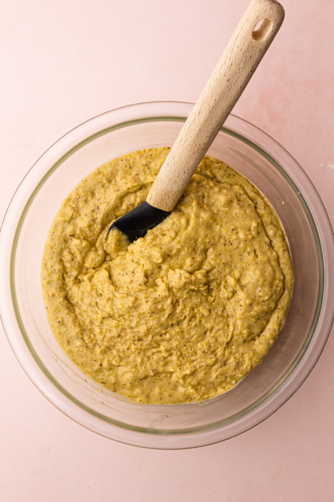 Pistachio muffin batter.