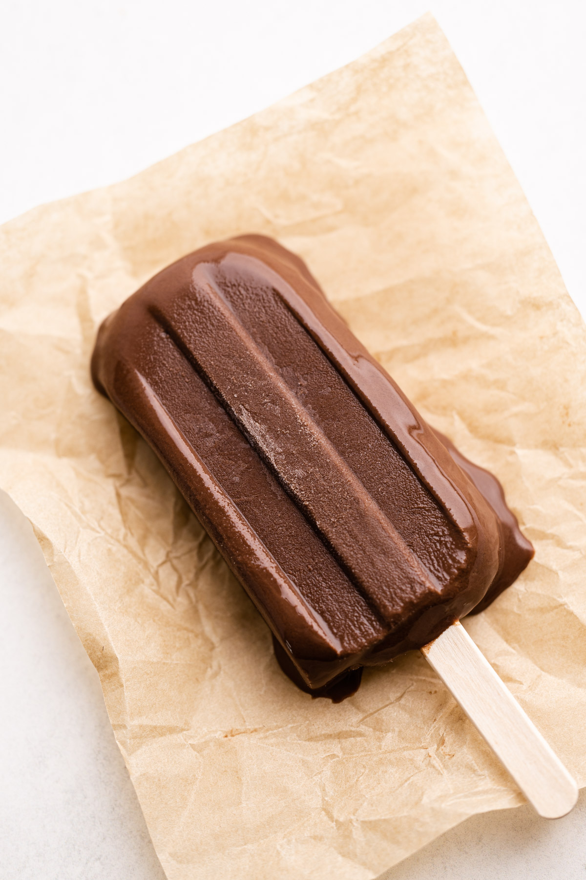 A melting homemade fudgesicle.