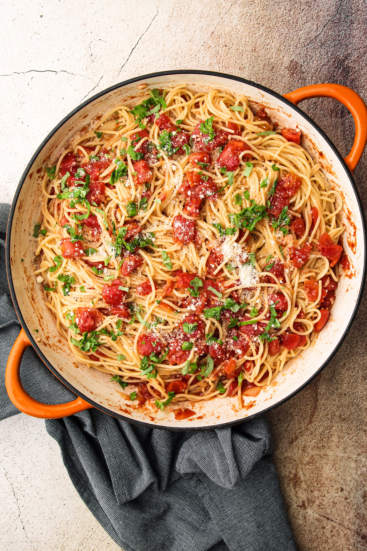 Tomato basil pasta.