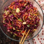 A serving bowl of winter slaw.