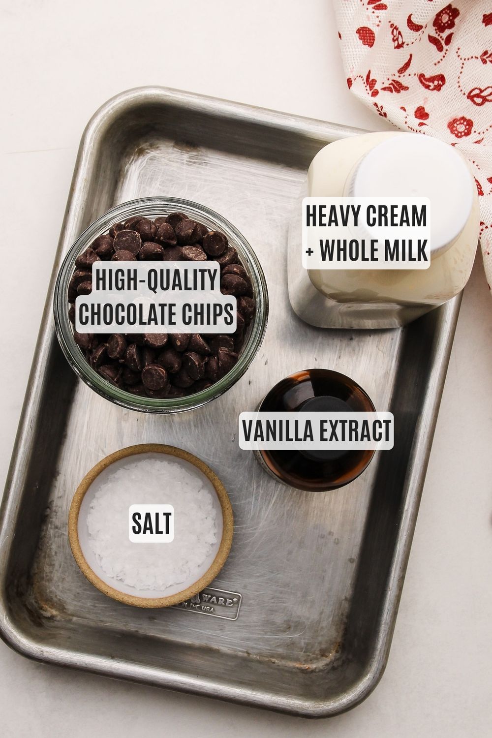 Ingredients for easy hot chocolate.