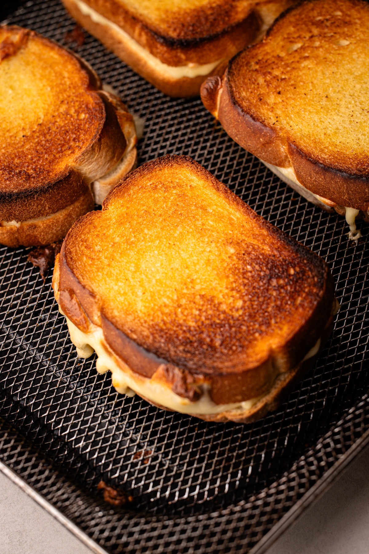 A perfectly cooked air fryer grilled cheese.