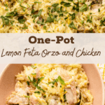 Creamy feta lemon chicken orzo.