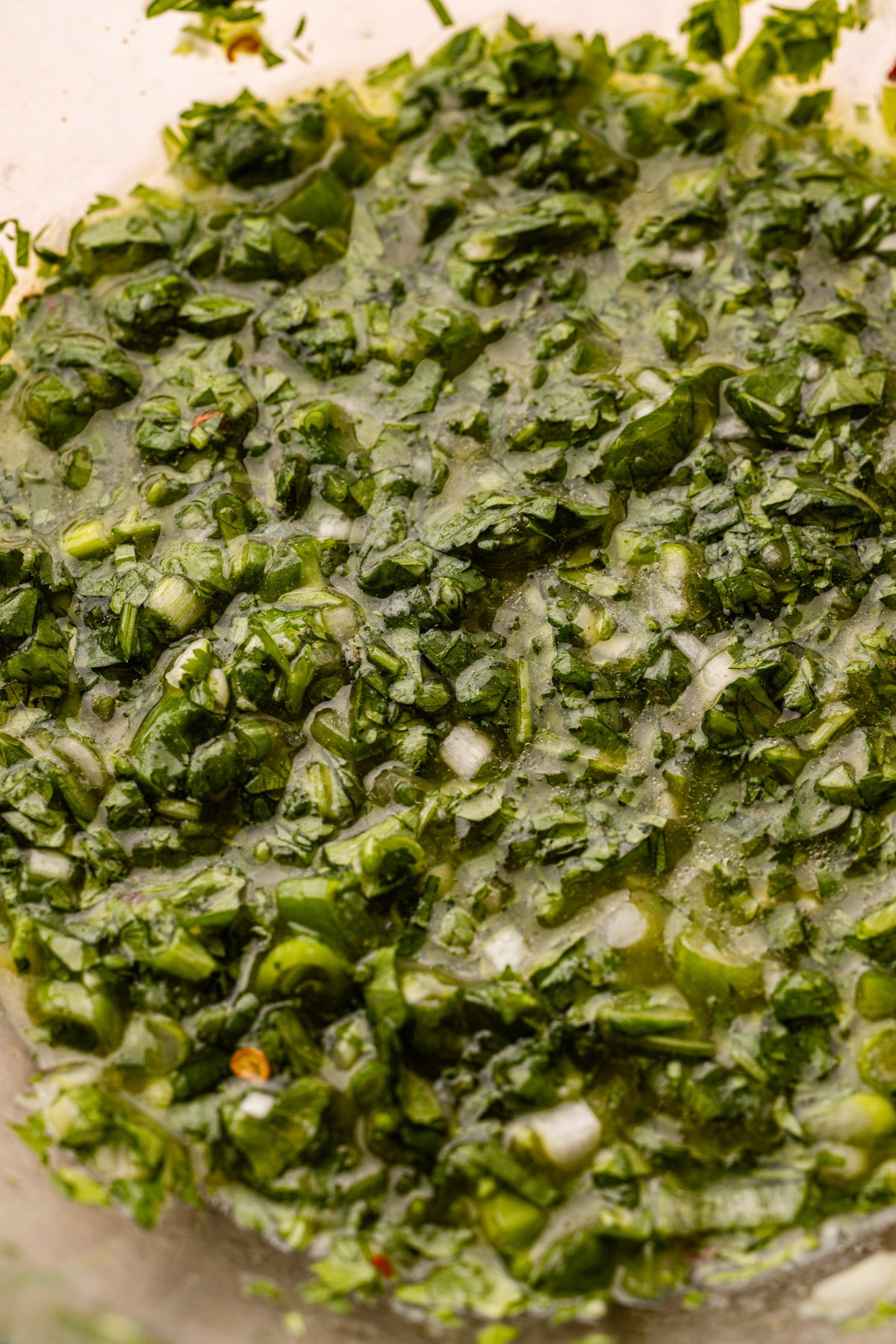 Cilantro lime marinade in a bowl.