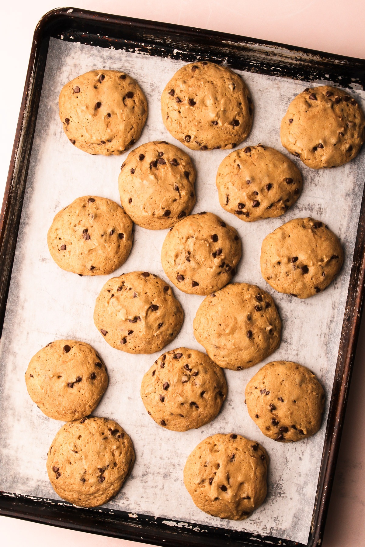 Baked right out of the oven chocolate chip cookies.