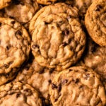 Baked chocolate chip cookies.