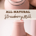 Homemade strawberry milk.