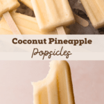 Frozen coconut pineapple popsicles.