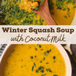 A bowl of winter squash soup.